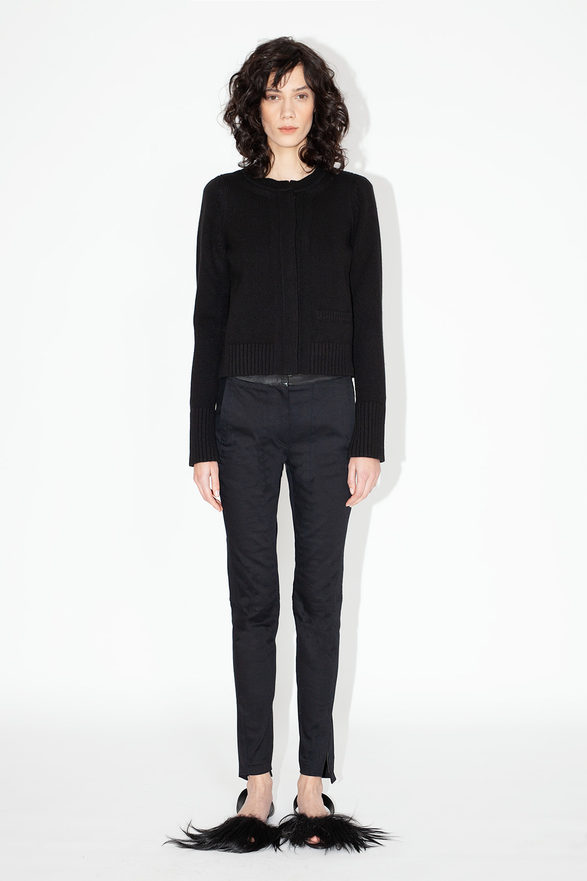 dheinrich-Biker-Jeans-&-Crew-Neck-Cardigan---Black