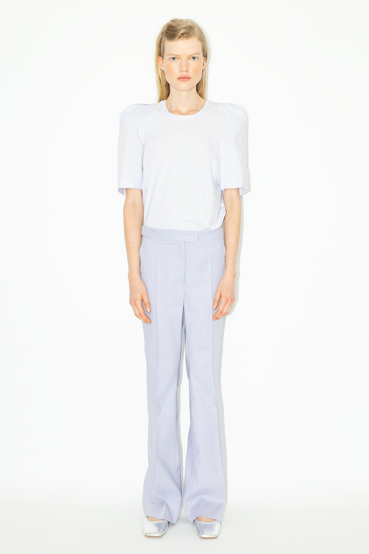 Lilac-Cotton-Palace-Top-&-Lavender-Cotton-High-Rise-Flare-Leg-Pants