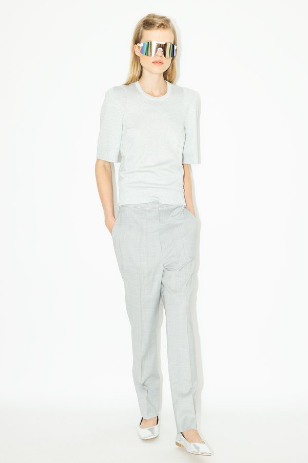 Silver-Lurex-Palace-Knit-Top-&-Heather-Grey-Cool-Wool-High-Rise-Slim-Pants--_LB-1238