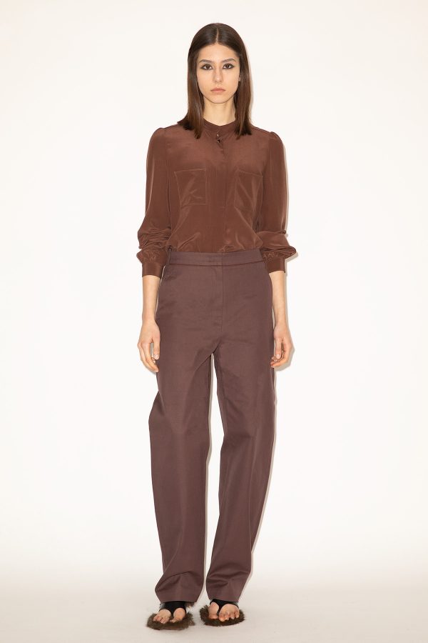 2025_DHeinrich-1221-Marron-Silk-Chelsea-Blouse-&-Oxblood-Barrel-Leg-Pants