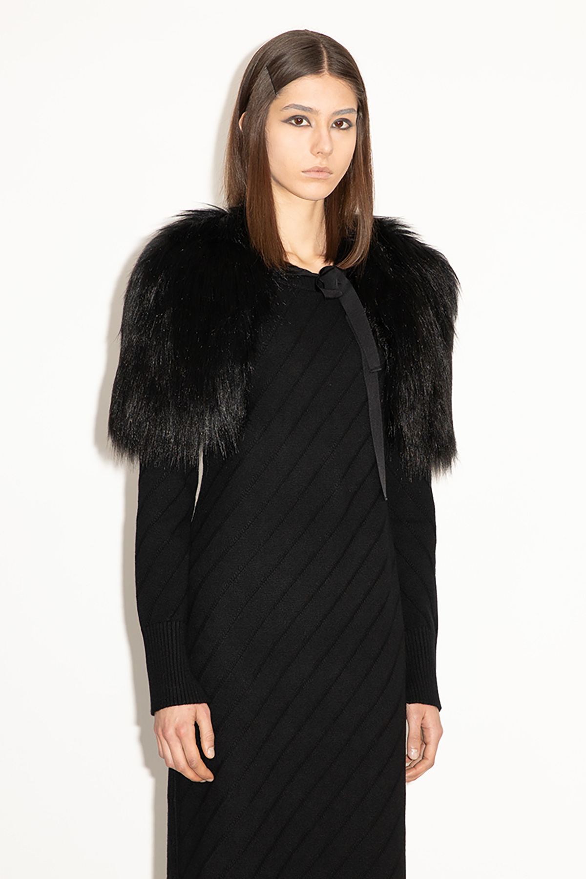 2025_DHeinrich-471-Black-Fake-Fur-Wings-&-Black-Cashmere-Blend-Diagonal-Knit-Dress-1