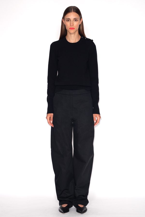 Black-Sailor-Sweater-&-Black-Cotton-Twill-Barrel-Leg-Pants-1274