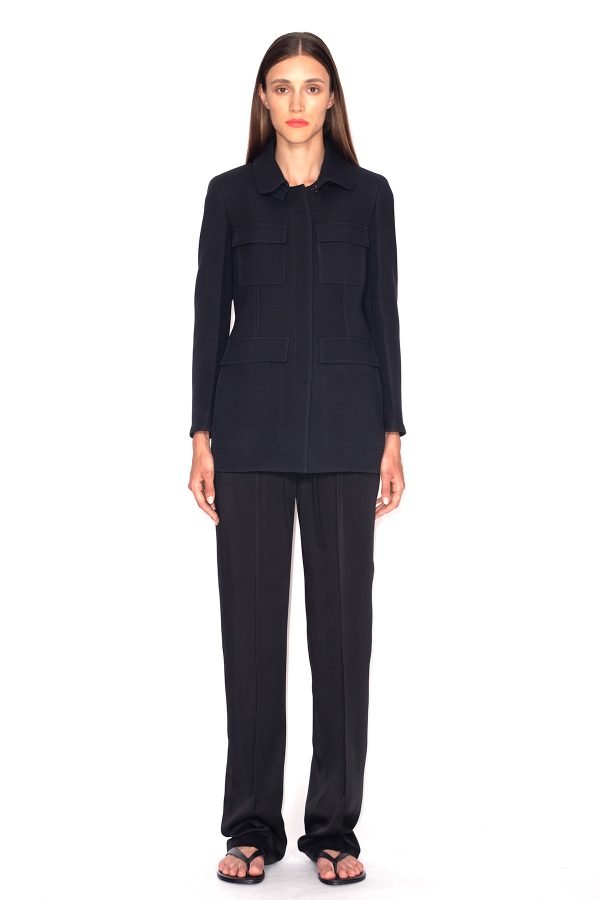 Black-Wool-Silk-Godet-Jacket-&-Liquid-Viscose-Drawstring-Pants-1160