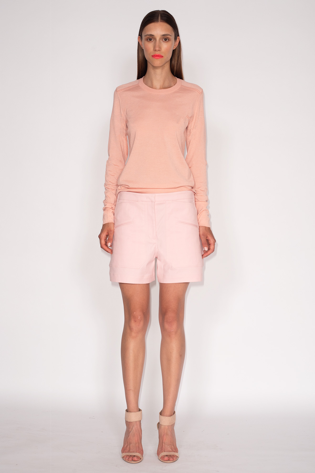 Blossom-Cashmere-Silk-18GG-Motorcycle-Sweater-&-Rose-Cotton-Stretch-Boat-Shorts-1541