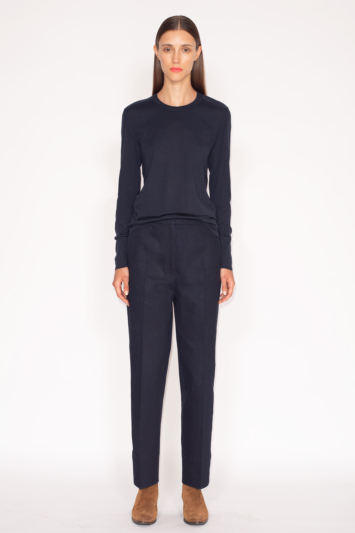 Night-Blue-18GG-Motorcycle-Sweater-+-Night-Blue-Cropped-Barrel-Leg-Pants-481