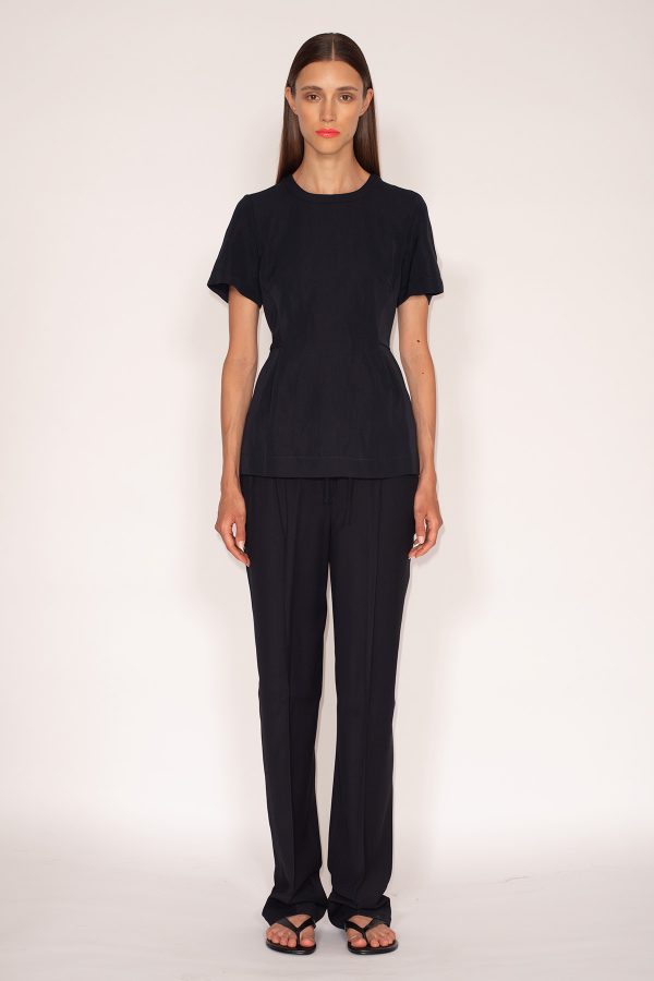 Night-Blue-Linen-Cotton-Peplum-Top-&-Viscose---Wool-Drawstring-Pants-113