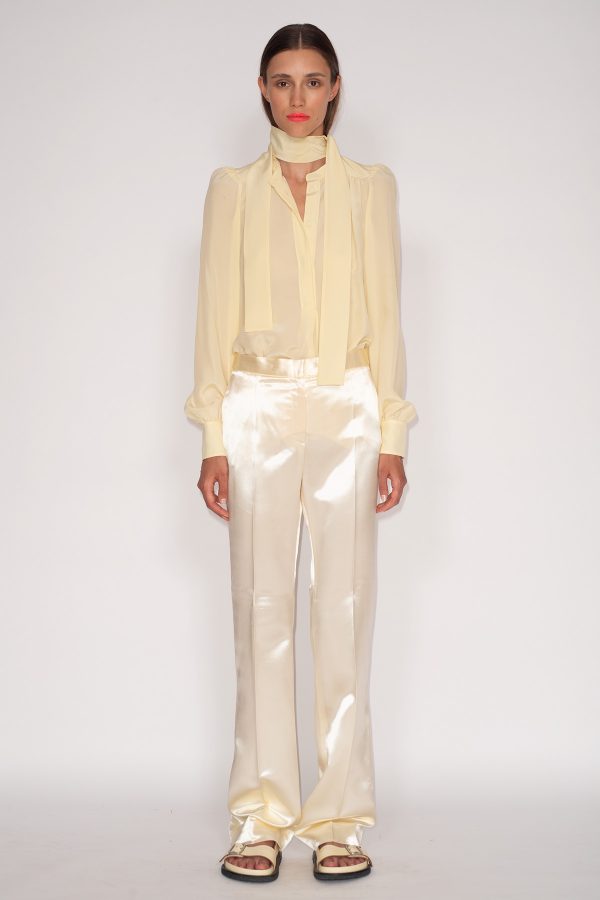 Yellow-Crepe-de-Chine-Rodeo-Blouse-&-Yellow-Liquid-Viscose-Mid-Rise-Boot-Cut-Pants-1514